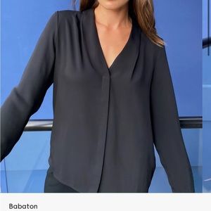 Aritzia Babaton Power Blouse size Small in Black NWT